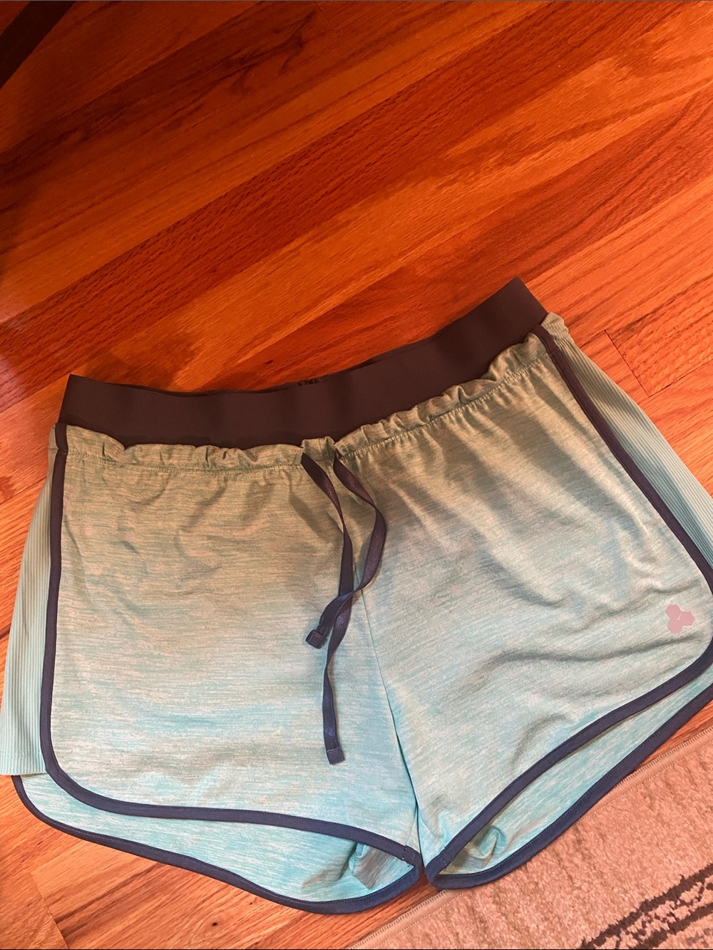 tek gear Aqua Athletic Shorts with Navy Trim